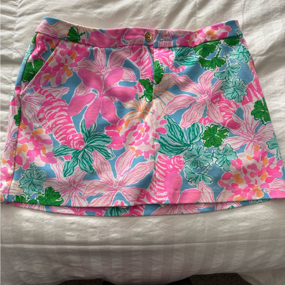 Lily Pulitzer Floral Pink and Blue Skort size 10